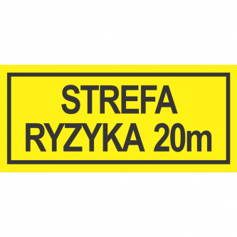 Sticker 'RISK ZONE 20m' 60x27cm